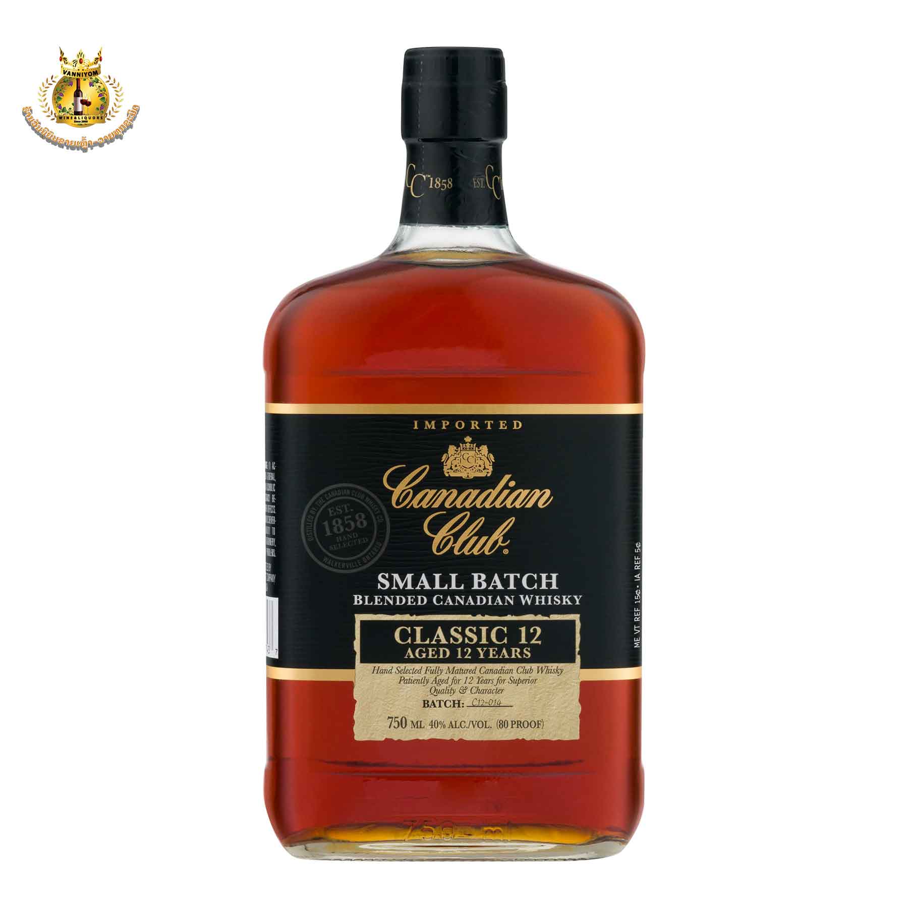Canadian Club Classic BLENDED Canadian Whisky 12 yo 1L 40% - Vanniyom Wine